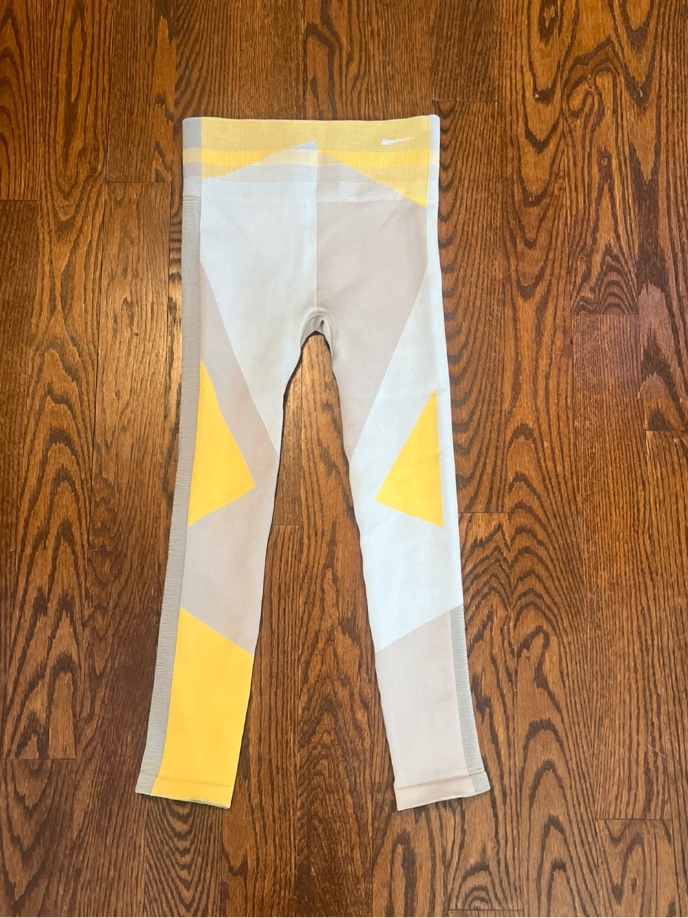 Nike Dri-Fit Women’s Leggings Yoga Pants Stretch Color Blocking Yellow Gray S